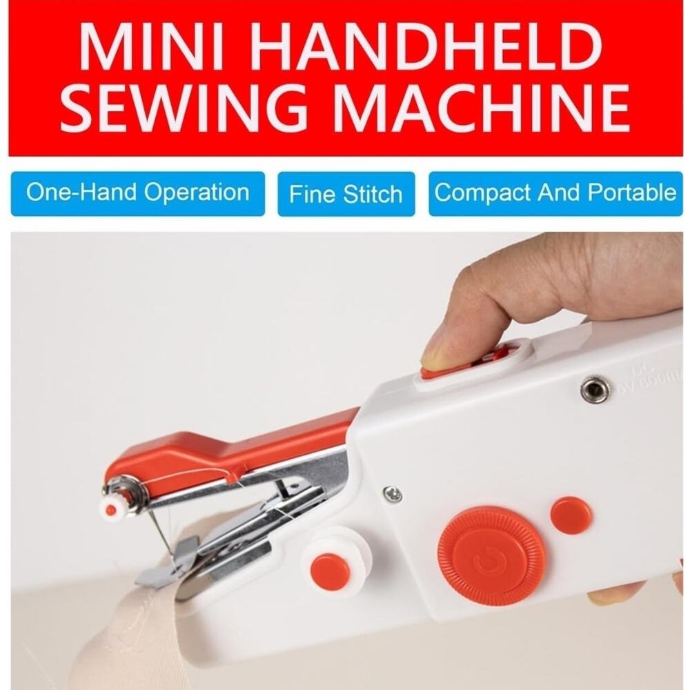 NEW Handheld Sewing Machine Kit - Portable Mini Cordless Stitcher + Tools - Picture 2 of 6
